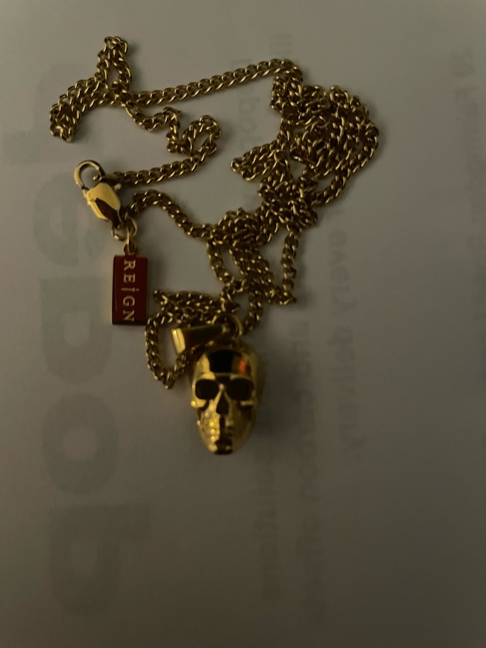 Reign Gold Skull Pendant Necklace